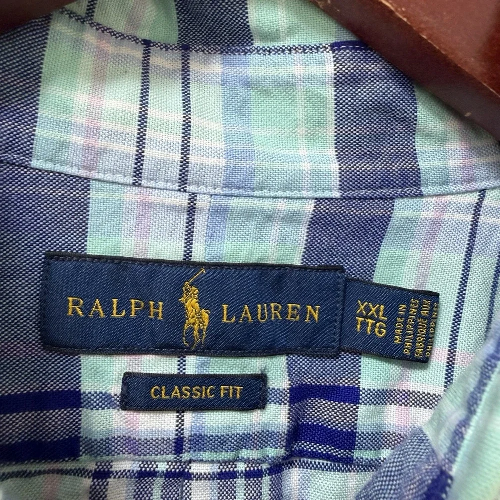Polo Ralph Lauren Men Pony Tartan Plaid Oxford Shirt Size XXL Classic Fit Preppy